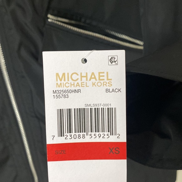 Michael Kors Black Anorak Zip Front Rain Jacket - Picture 10 of 16